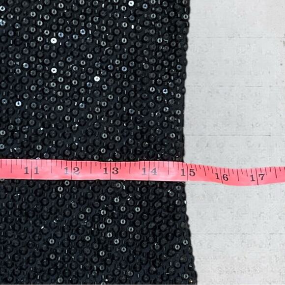 Alice & Olivia Leia Strapless Embellished Sequin Black Mini Dress Size 10 - Picture 12 of 16